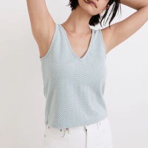 Madewell Jacquard Peekaboo Back Crop Tank in Faded Shale Size L